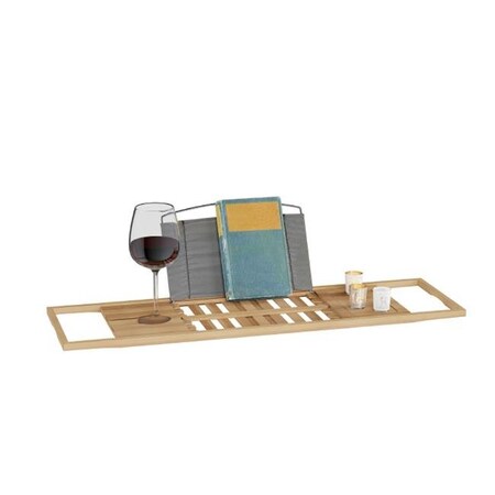 Lavish Home Lavish Home 67-BAMB-1 Bamboo Bath Caddy-Natural Wood Bathtub Tray with Extending Sides 67-BAMB-1